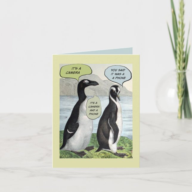 Penguins Fånig Birthday Card Kort (Framsida)