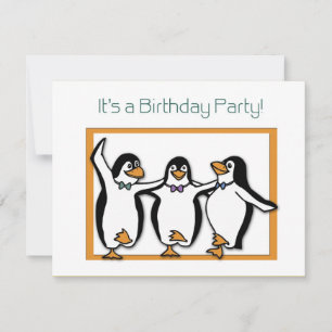 Penguins Födelsedagsfest inbjudan
