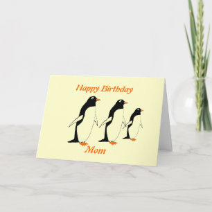 Penguins födelsedagskort Mamma Kort