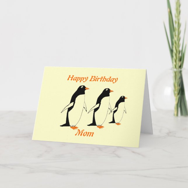 Penguins födelsedagskort Mamma Kort (Framsida)