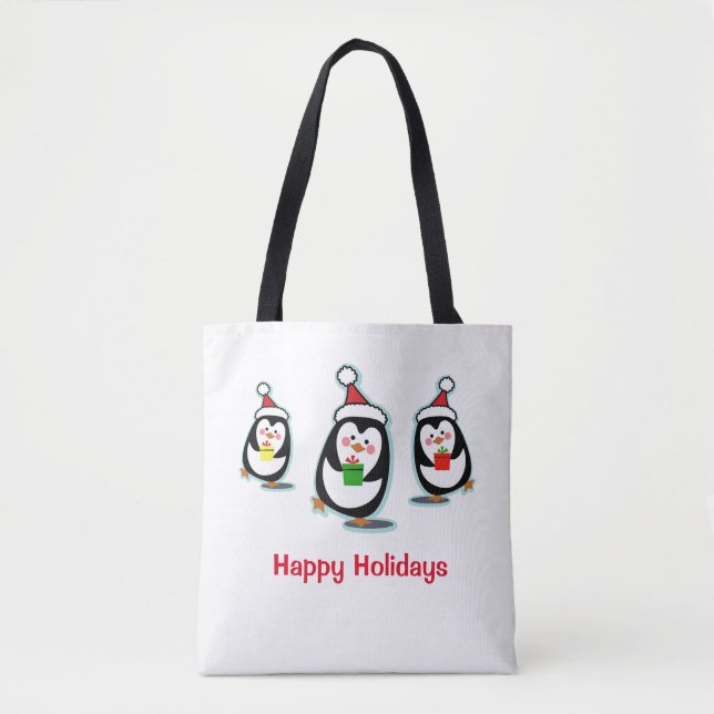 Penguins Glad helg julklapp Tygkasse (Framsida)