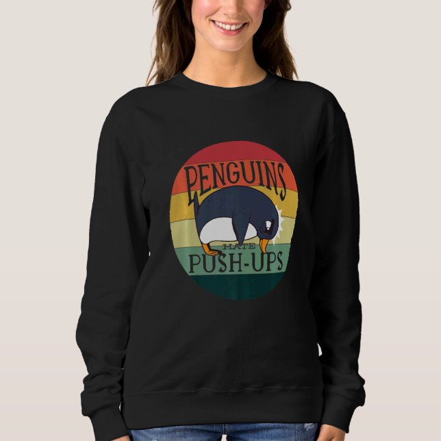 Penguins Hate Push Ups Penguin T Shirt (Framsida)