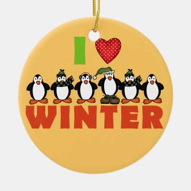 Penguins I Kärlek Winter Keepsak Ornament (Framsidan)