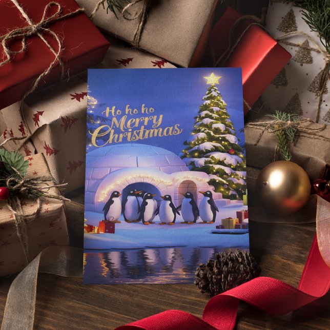 Penguins jul Firande Vykort (Skapare uppladdad)