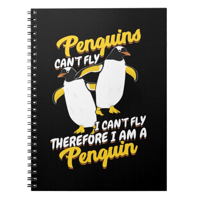 Penguins kan inte flyga. anteckningsbok (Framsidan)