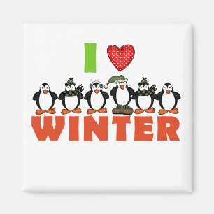 Penguins Kärlek Winter Tshirts och presenter Magnet