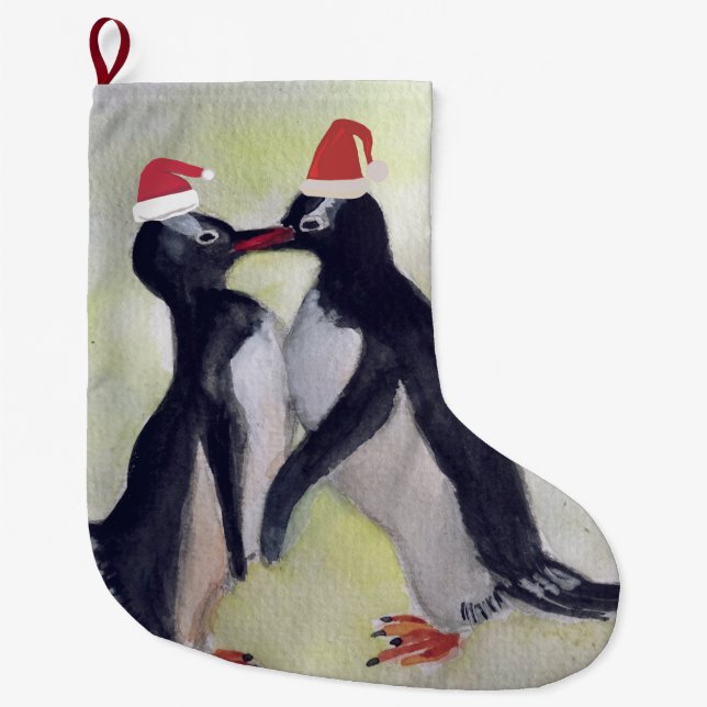 Penguins Kiss Stor Julstrumpa (Framsidan)