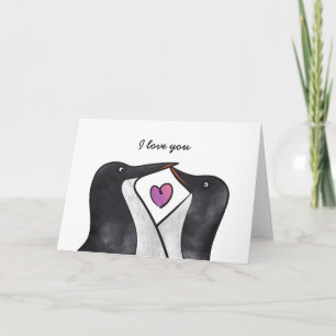Penguins-kortet i kärlek kort