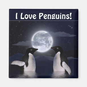 PENGUINS & MÅNE Wildlife-älskare Art Magnet