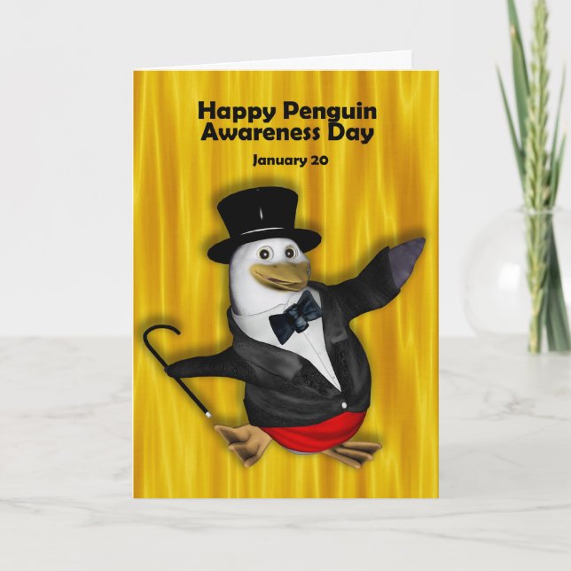Penguins medvetandehöjande dagskort ~ 20 januari kort (Framsida)
