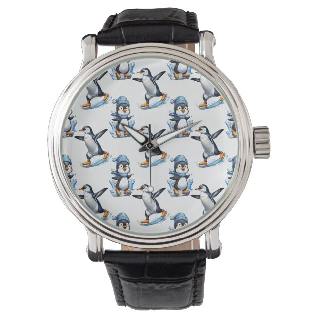 Penguins Mönster Design Armbandsur (Framsida)