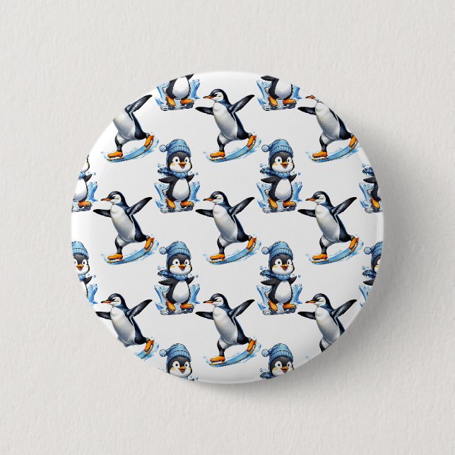 Penguins Mönster Design Knapp (Framsida)