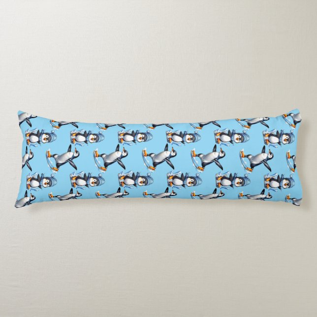 Penguins Mönster Design Kroppskudde (Framsidan)