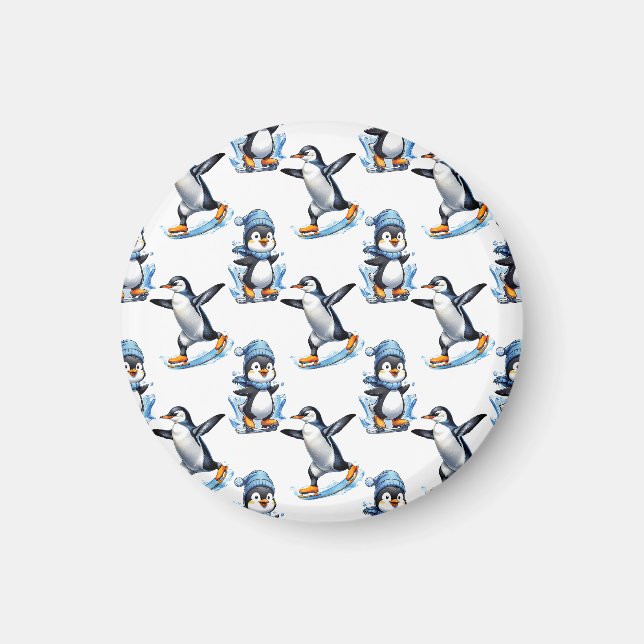 Penguins Mönster Design Magnet (Framsidan)