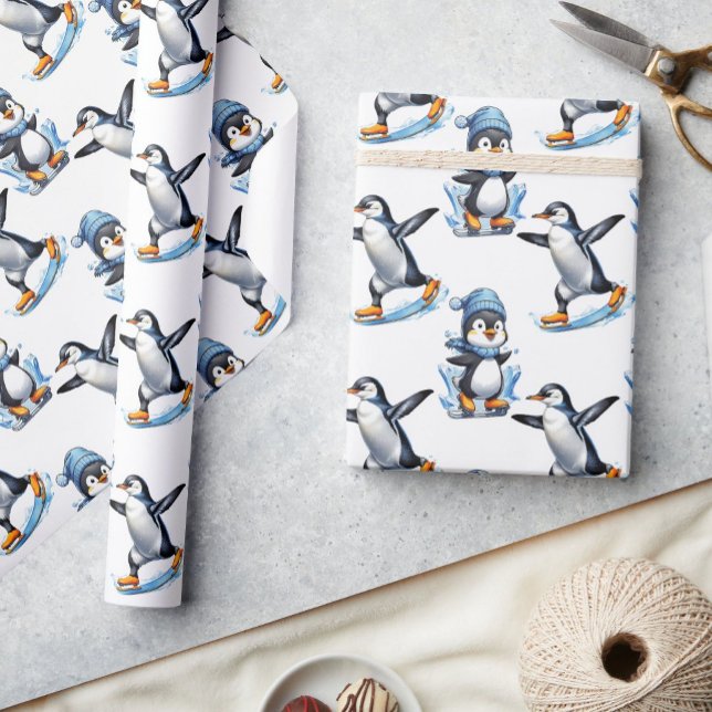 Penguins Mönster Design Presentpapper (Skapare uppladdad)