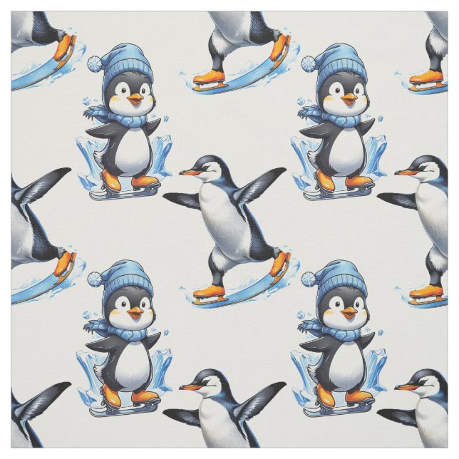Penguins Mönster Design Tyg (Provkarta)