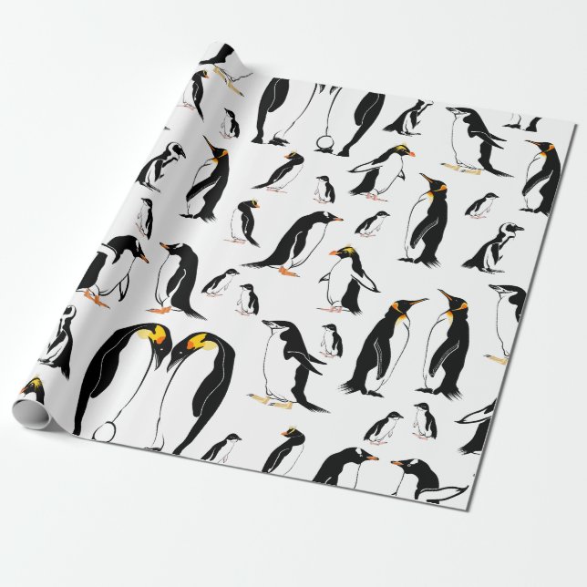 Penguins Mönster Presentpapper (Utrullad)
