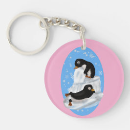 Penguins Napping Acrylic Keychain