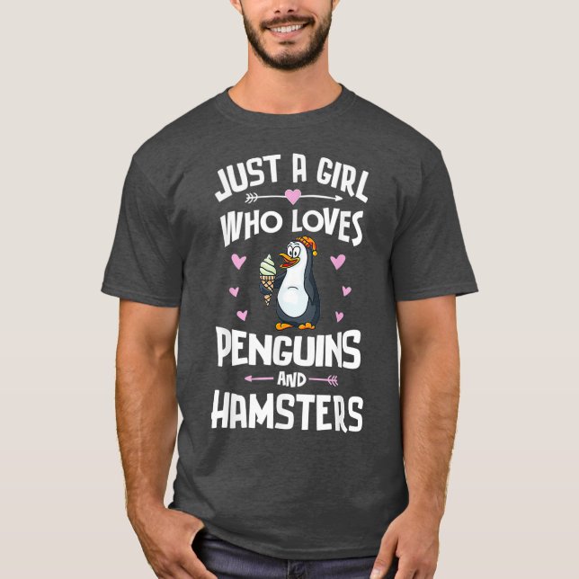 Penguins och Hamsters Cute Gift for Girls Women T Shirt (Framsida)