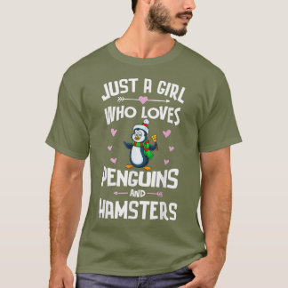Penguins och Hamsters Shirt Gift Girls Kvinnor T Shirt