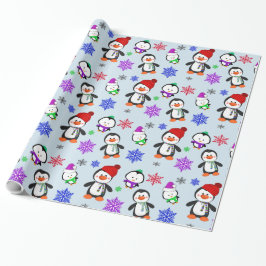 Penguins och Snöflingor Cute-julen Presentpapper
