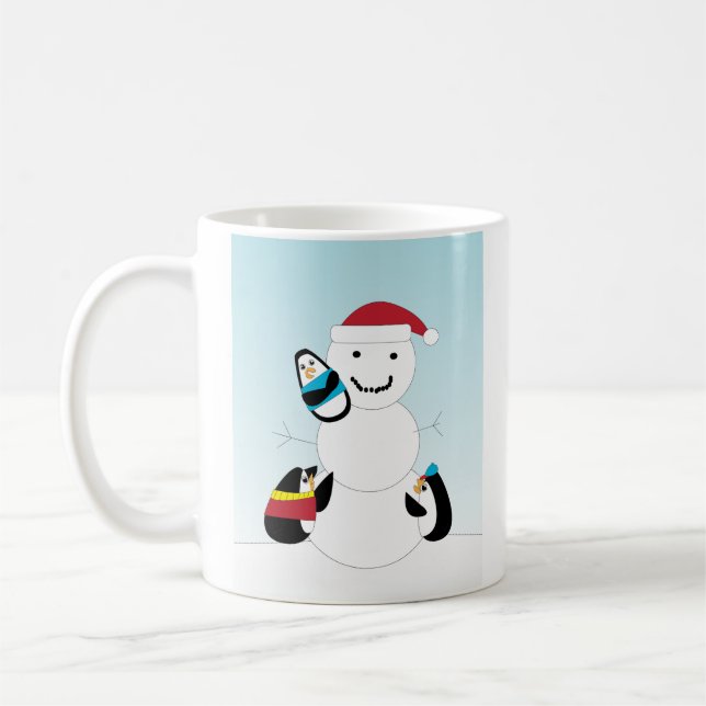 Penguins och Snögubbe Winter Kaffemugg (Vänster)