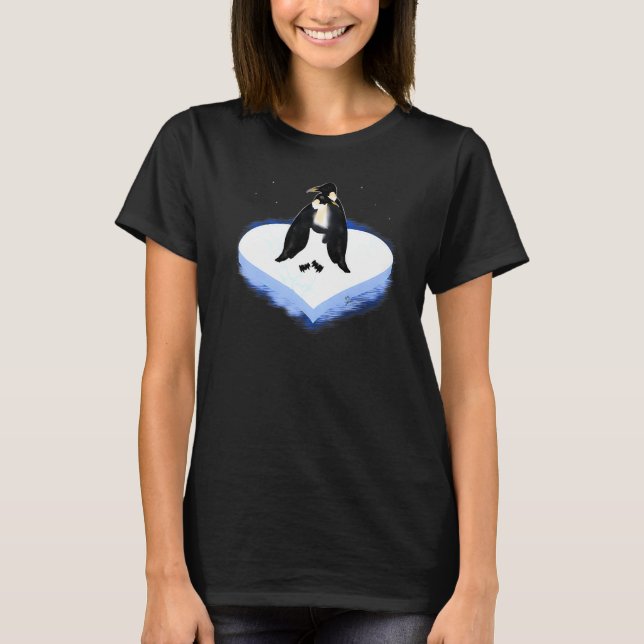 Penguins Outfit kärlek hjärta Penguins partnerutru T Shirt (Framsida)