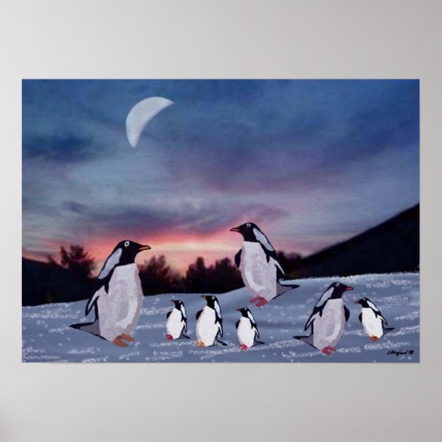 Penguins på isutskrift poster (Framsidan)