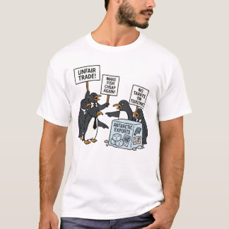 Penguins protest mot Tariffs Funny Penguin T Shirt