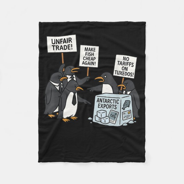 Penguins protest mot taxor - den berömda penguin-t fleecefilt (Framsidan)