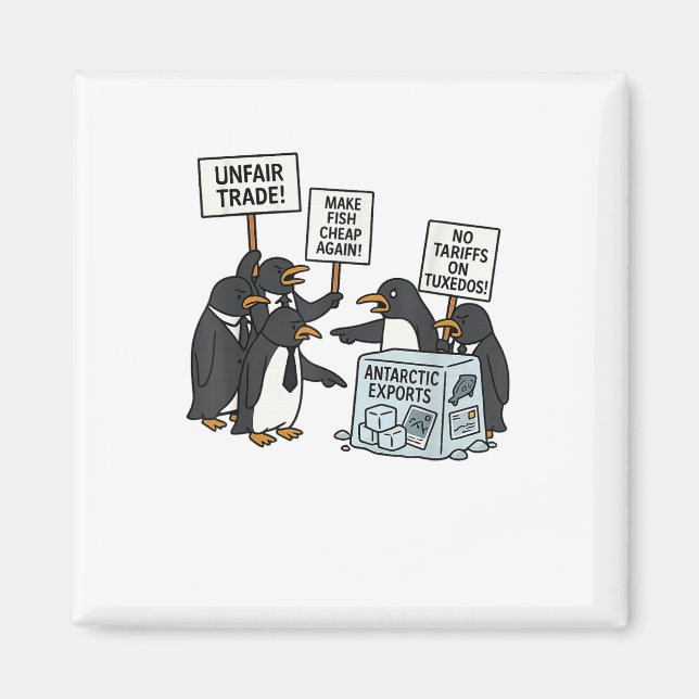 Penguins protest mot taxor - den berömda penguin-t magnet (Framsidan)