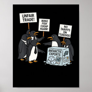Penguins protest mot taxor - den berömda penguin-t poster