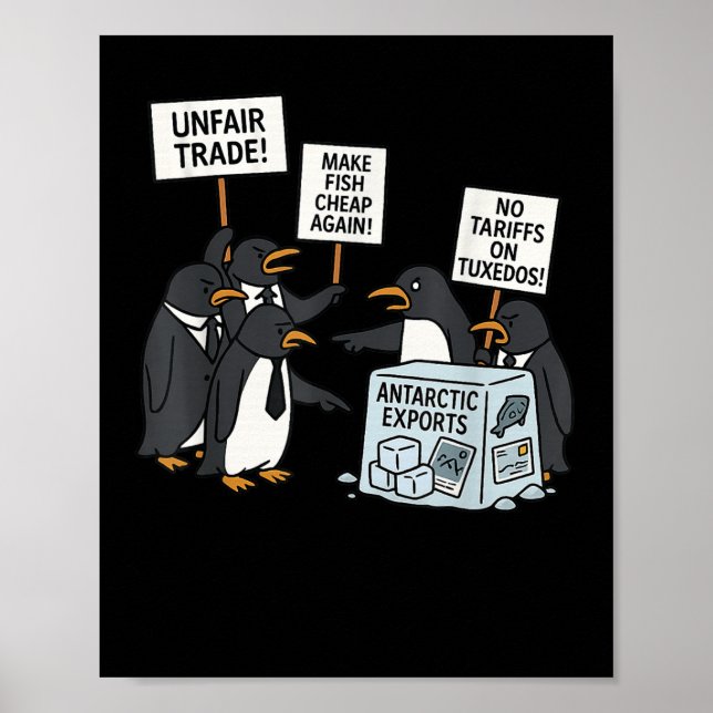 Penguins protest mot taxor - den berömda penguin-t poster (Framsidan)