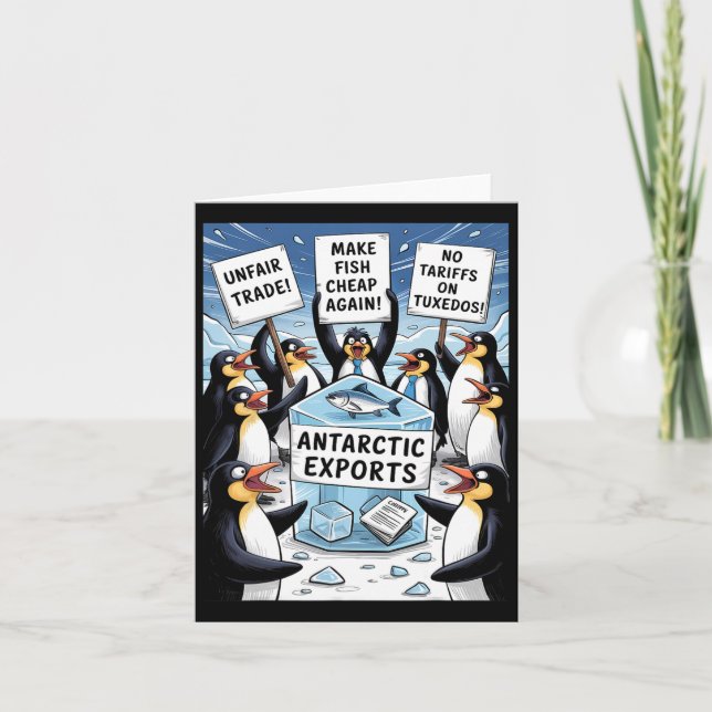 Penguins protest mot trumpetarifferna Funny Pengu Kort (Framsida)