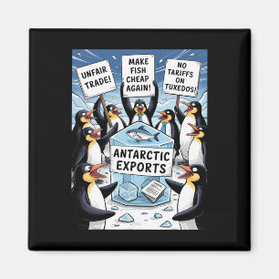 Penguins protest mot trumpetarifferna Funny Pengu Magnet