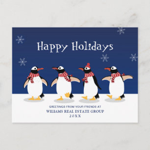 Penguins Red Scarf jul Corporate Hälsning Po Vykort