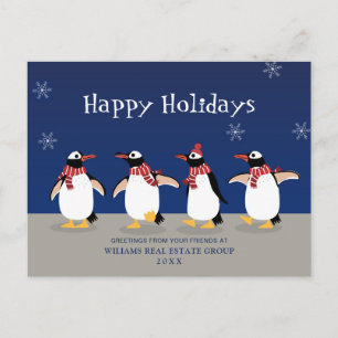 Penguins Red Scarf jul Corporate Hälsning Vykort