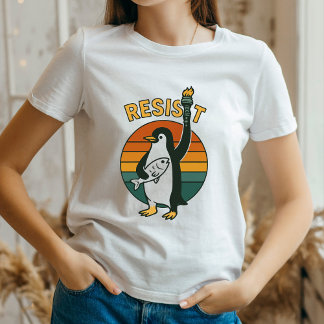 Penguins RESIST Shirt,Penguins against Tariffs Tul T Shirt