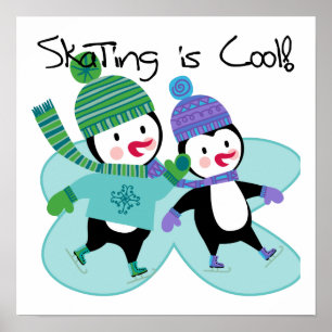 Penguins Skating är Coola Poster