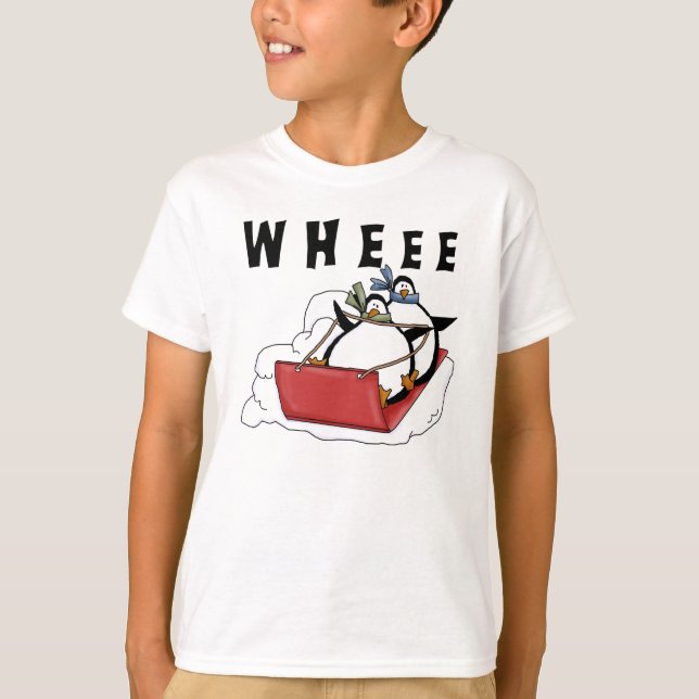 Penguins Sledding T-shirts (Framsida)
