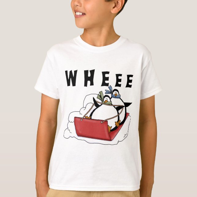 Penguins Sledding Tshirts och presenter (Framsida)