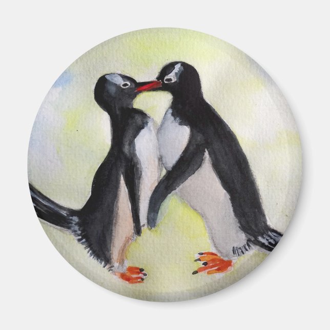 Penguins Standard, 5,7 cm runda magneter (Framsidan)