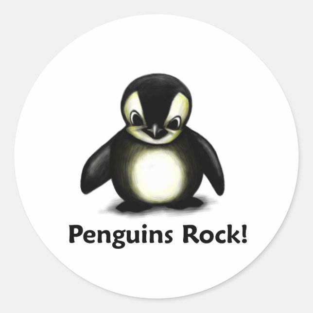 Penguins Sten! Runt Klistermärke (Framsida)