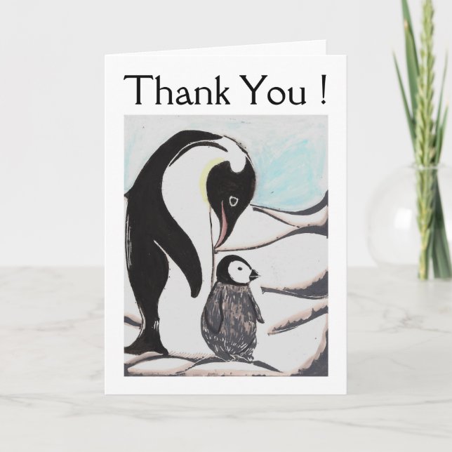 Penguins Tack Greeting Card Kort (Framsida)