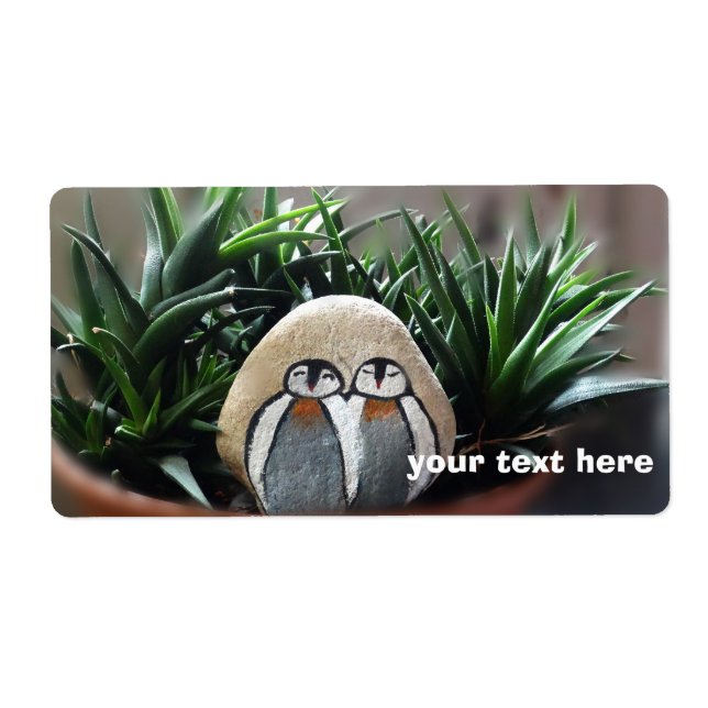 Penguins Teckning Photo Shipping Labels Fraktsedel (Framsidan)