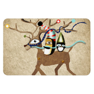 Penguins Traveling Winter Magnet