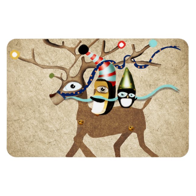 Penguins Traveling Winter Magnet (Horisontell)