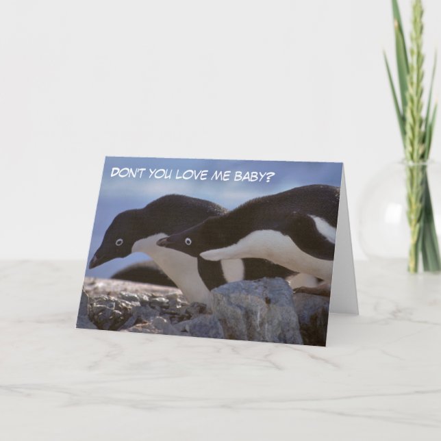 Penguins Valentines Day Hälsning Card Helgkort (Framsida)