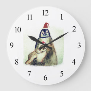 Penguins Wall Clock Stor Klocka