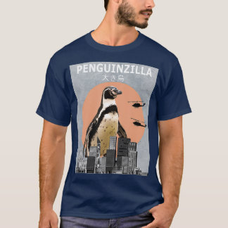 Penguinzilla Penguin Bird Funny Gift T Shirt